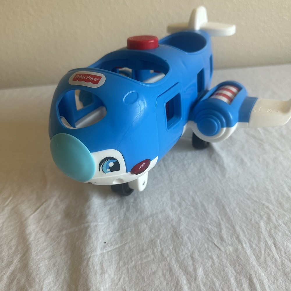 Fisher Price Little People Travel Together Airplane Blue Lights Sounds WORKS
